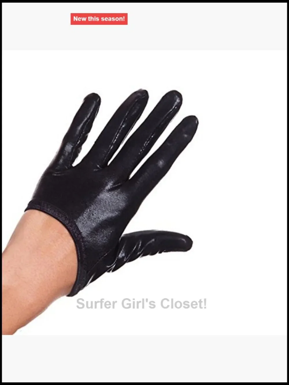 Women's Short Wet Look Gloves Fetish Costume Accessory